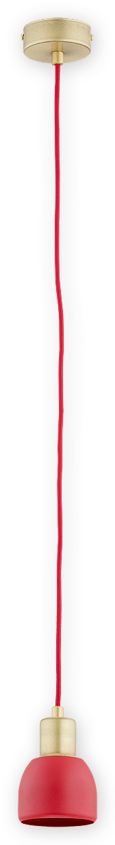 PIU PAT Pendelleuchte 1-flammig, Korpus: Patina, Lampenschirm: Rot