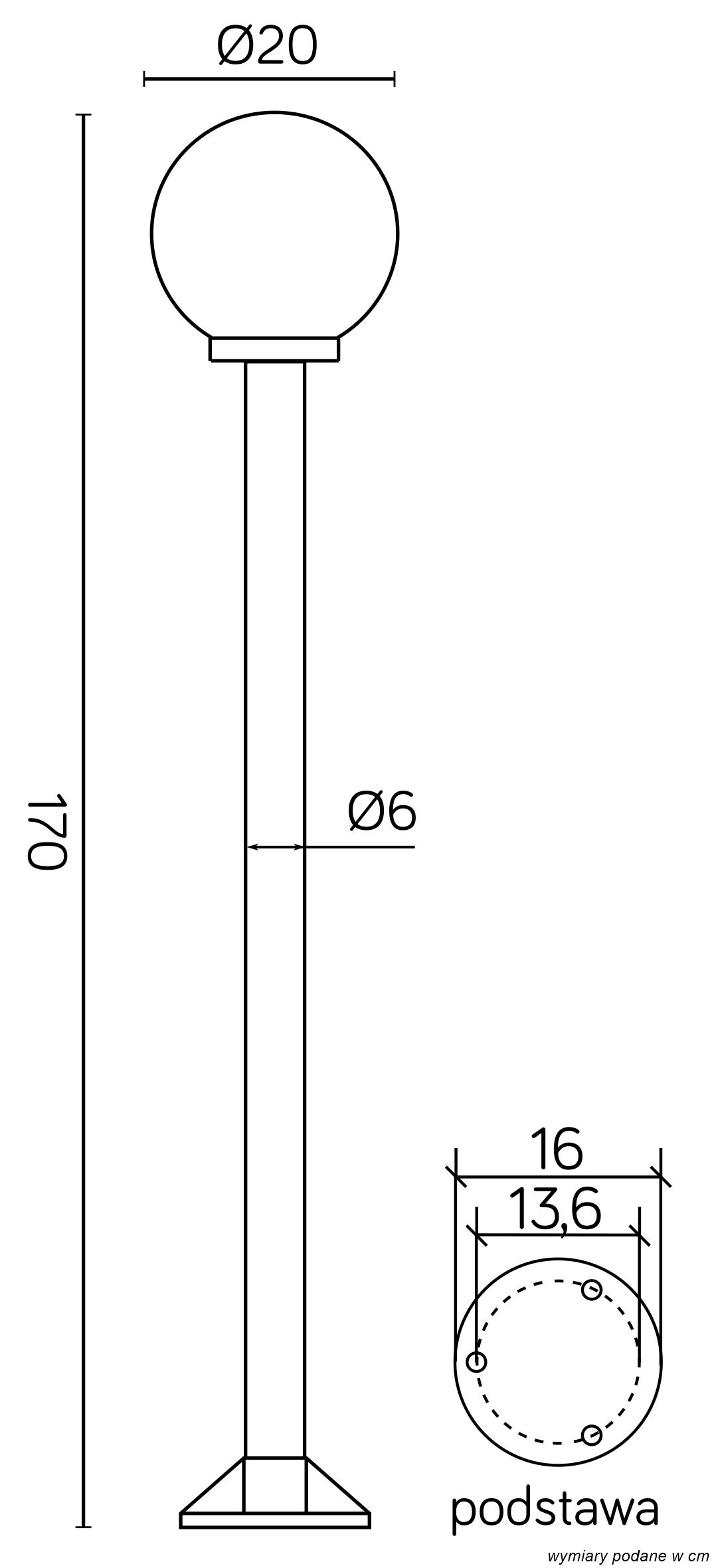 KULE K 5002/1/K 200 Sockelleuchte außen, Korpus: Schwarz
