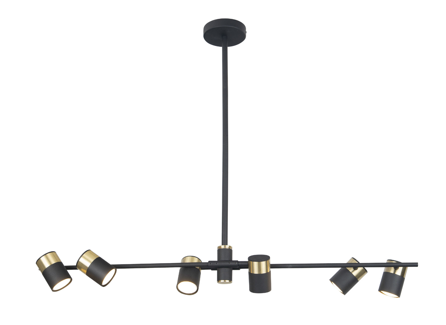 PUMA P0409 Pendelleuchte 6-flammig, Ø: 95 cm, Korpus: Gold + Schwarz