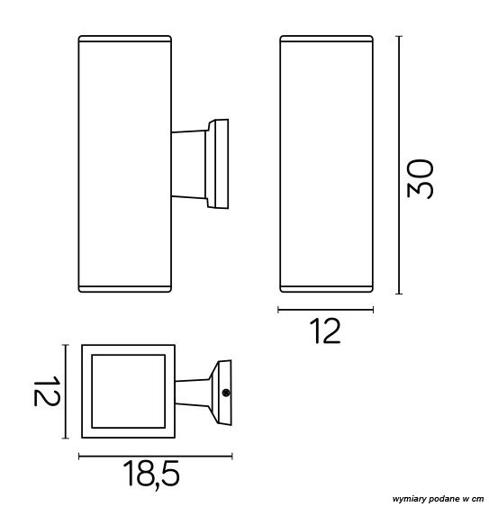 ADELA 8001 BL  Wandleuchte außen, Korpus: Schwarz