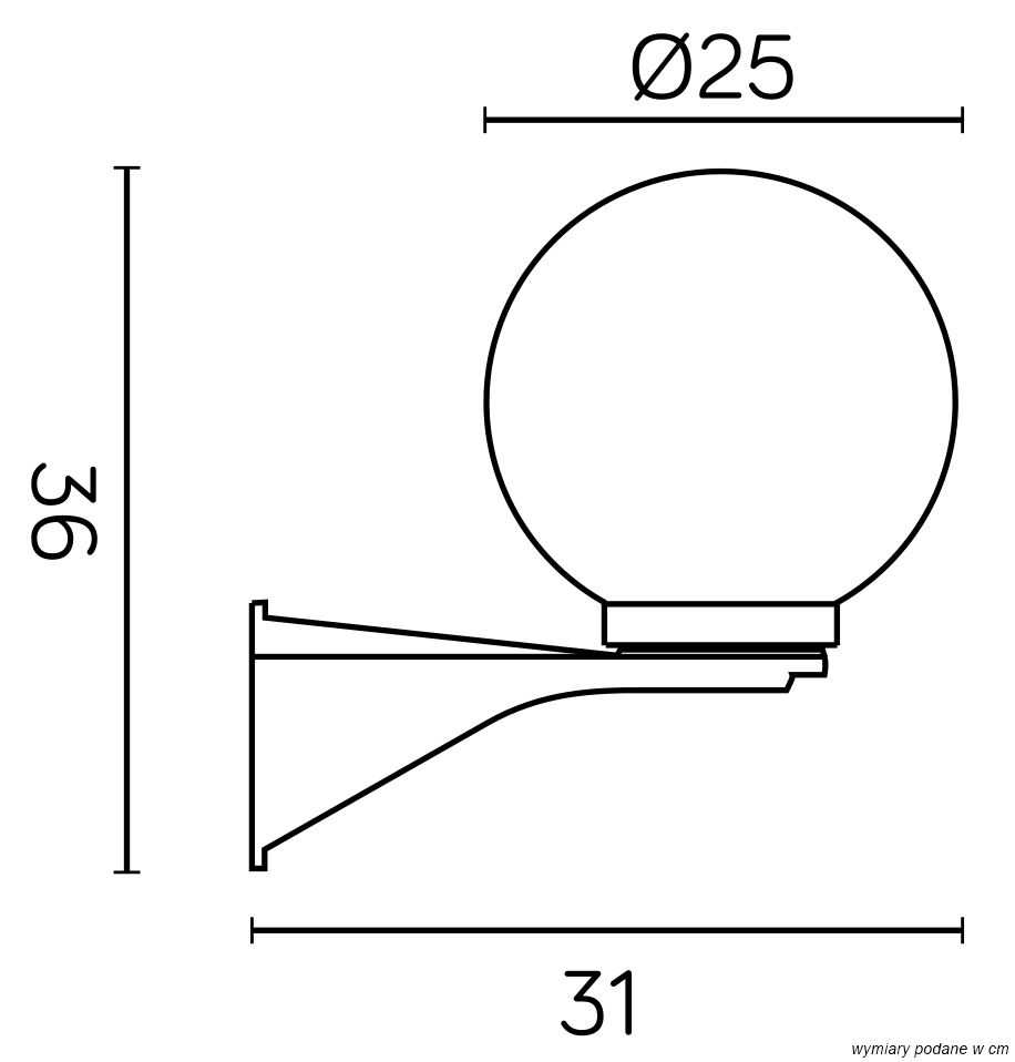 KULE K 3012/1/KD 250 Wandleuchte außen, Korpus: Schwarz