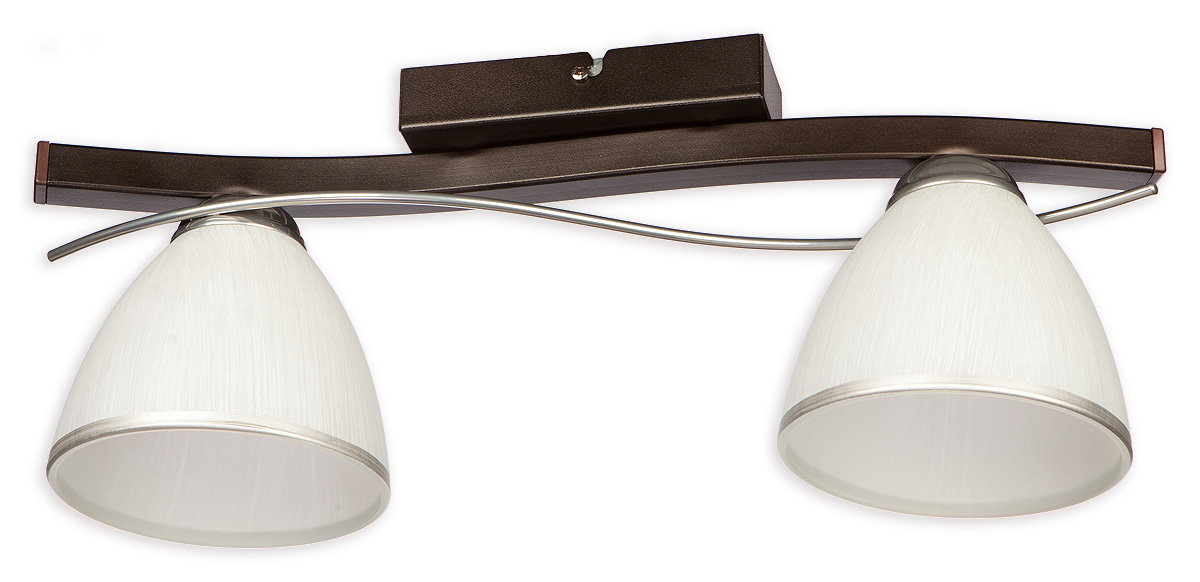 MARIO CRW Deckenleuchte 2-flammig, Korpus: Rost Wengé, Lampenschirm: Weiß