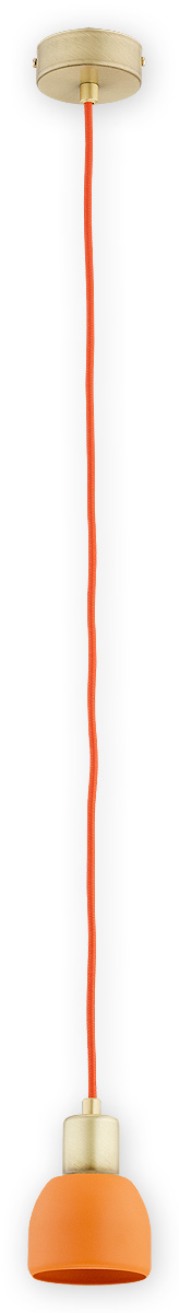 PIU PAT Pendelleuchte 1-flammig, Korpus: Patina, Lampenschirm: Orange