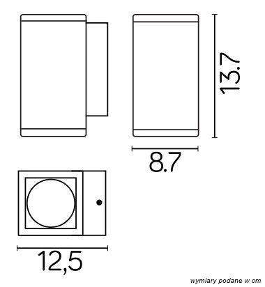 ADELA M1459 DG Wandleuchte außen, Korpus: Dunkelgrau