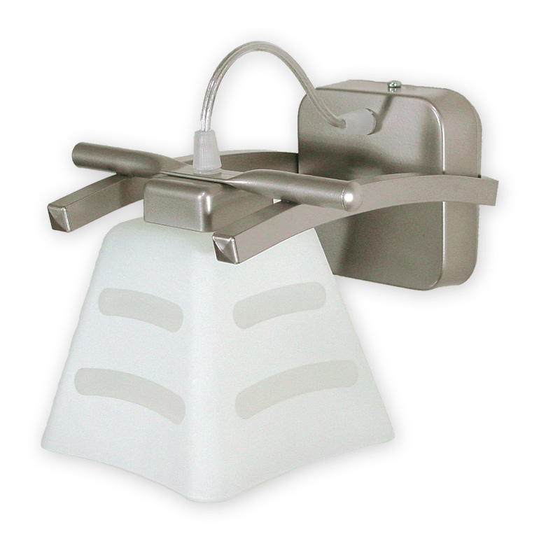 DIPOL SAT Wandleuchte 1-flammig, Korpus: Satin, Lampenschirm: Weiß