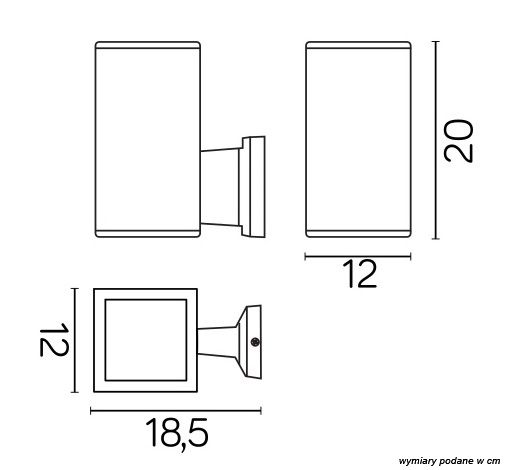 ADELA 8002 BL Wandleuchte außen, Korpus: Schwarz