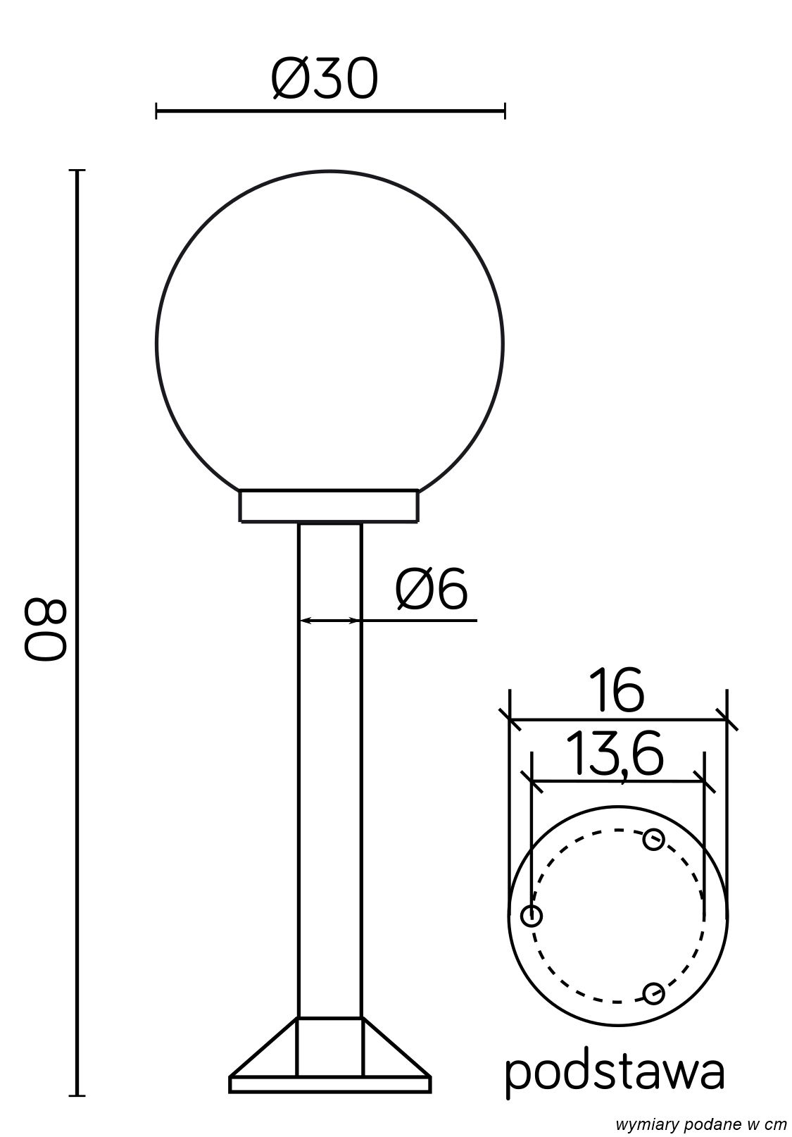 KULE K 5002/3/K 300 Sockelleuchte außen, Korpus: Schwarz